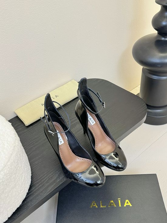 Alaia Peep Toe High Heel Single Shoes Elegant Classic Footwear