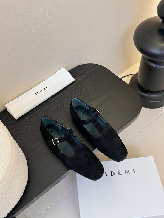Hidemi Suede Mary Jane Flat Leather Loafer Shoes