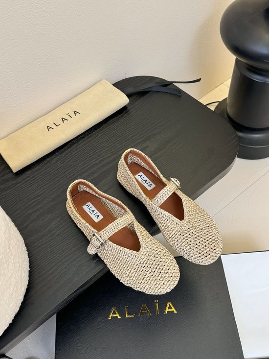 Alaia Woven Upper Soft Sole Ballet Flats