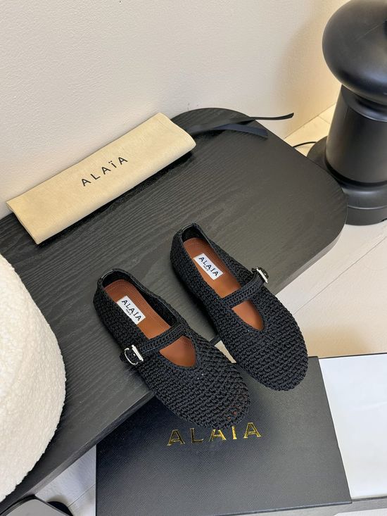 Alaia Woven Upper Soft Sole Ballet Flats