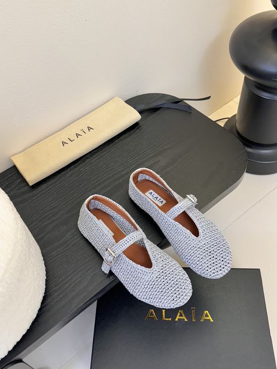 Alaia Woven Upper Soft Sole Ballet Flats