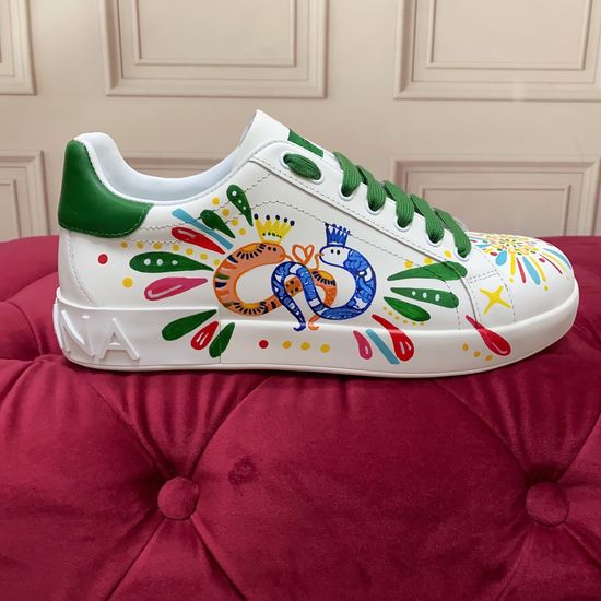 Dolce & Gabbana Premium Silk Cowhide Leather Handcrafted Casual Shoes