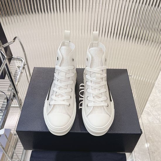 Christian Dior Premium Floral Mesh High-top Sneakers Breathable Comfort