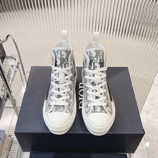 Christian Dior Premium Floral Mesh High-top Sneakers Breathable Comfort