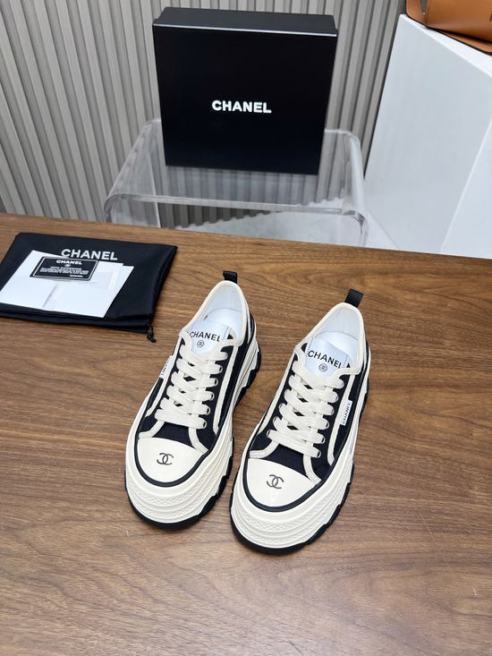 Chanel Classic Canvas Casual Sneakers Comfortable Non-slip Sole