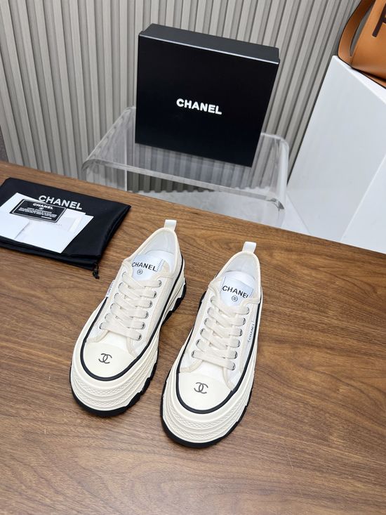 Chanel Classic Canvas Casual Sneakers Comfortable Non-slip Sole