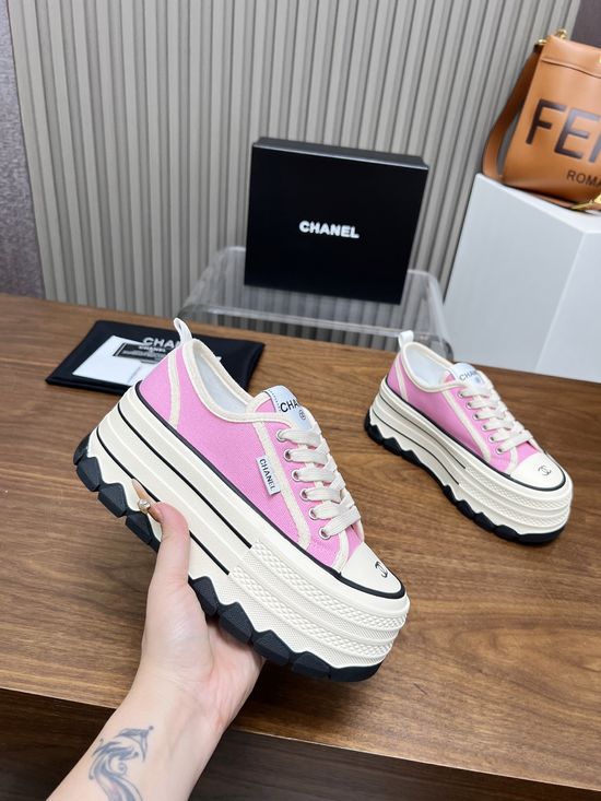 Chanel Classic Canvas Casual Sneakers Comfortable Non-slip Sole
