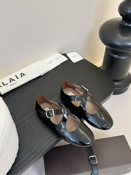 Alaia Premium Mesh Leather Ballet Flats Non-slip Rubber Sole