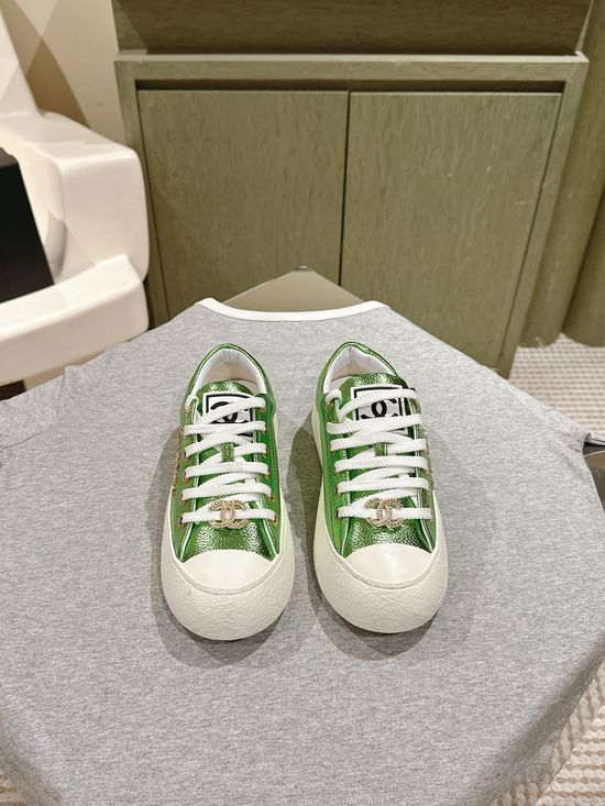 Chanel Contrast Color Platform Sneakers Thick Sole Casual Shoes