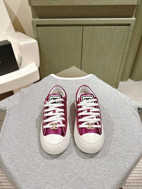 Chanel Contrast Color Platform Sneakers Thick Sole Casual Shoes