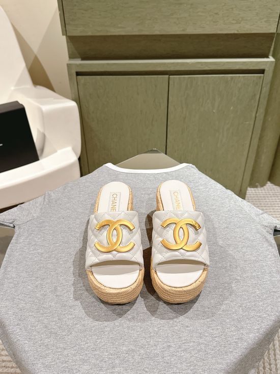 Chanel Camellia Thick Sole Genuine Leather Casual Shoes