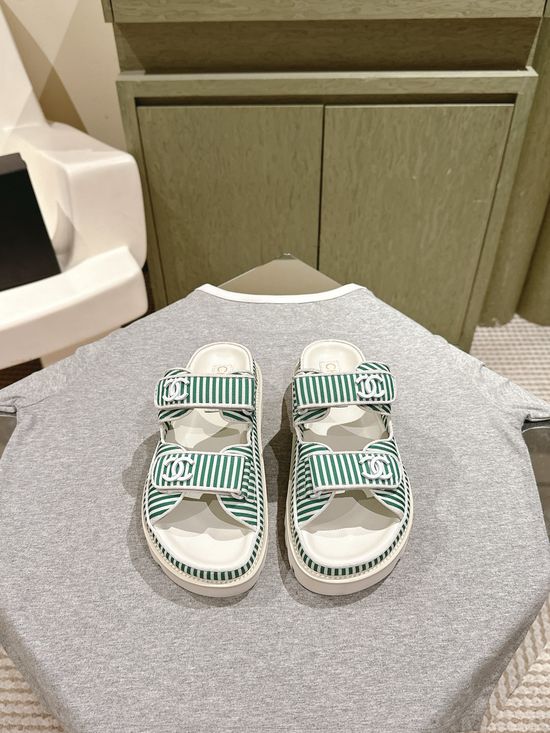 Hermes Stripe Pattern Comfortable Beach Shoes With Optional Sole