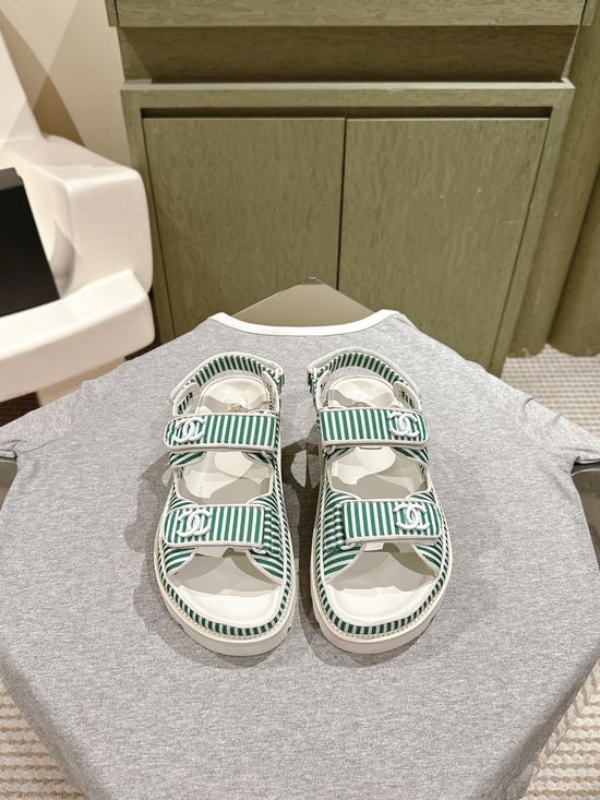 Hermes Stripe Pattern Comfortable Beach Shoes With Optional Sole