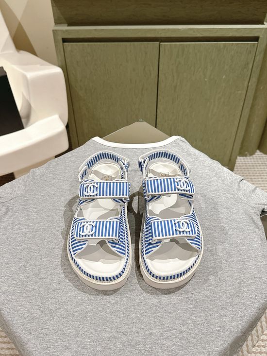 Hermes Stripe Pattern Comfortable Beach Shoes With Optional Sole