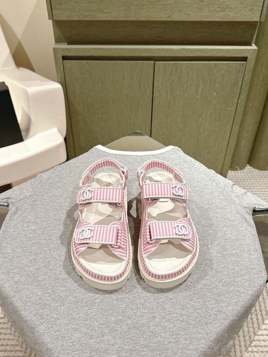 Hermes Stripe Pattern Comfortable Beach Shoes With Optional Sole