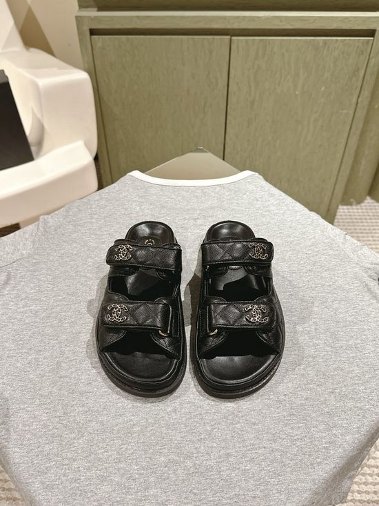 Chanel Candy Color Soft Leather Casual Beach Slide Sandals