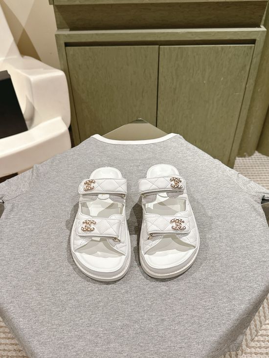 Chanel Candy Color Soft Leather Casual Beach Slide Sandals