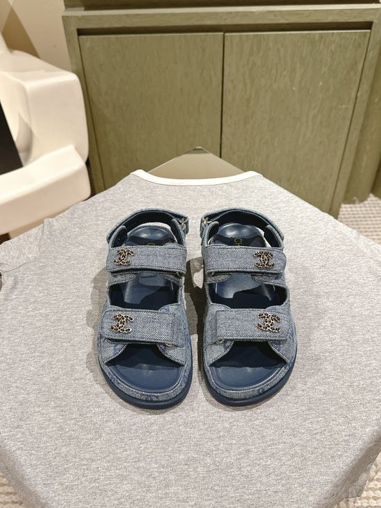 Chanel Candy Color Soft Leather Casual Beach Slide Sandals
