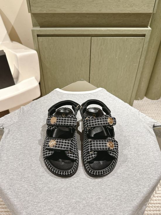 Chanel Candy Color Soft Leather Casual Beach Slide Sandals