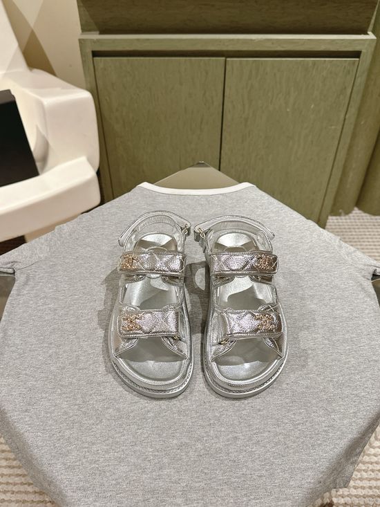 Chanel Candy Color Soft Leather Casual Beach Slide Sandals