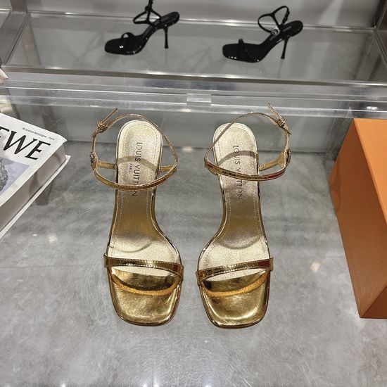 Louis Vuitton Elegant High Heel Sandals with Adjustable Buckle