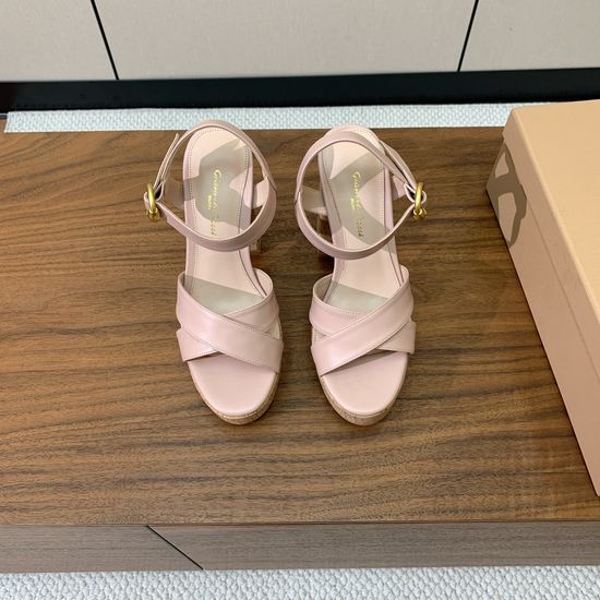 Gianvito Rossi Platform Leather Sandals with Premium Leather Sole