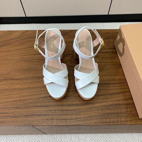 Gianvito Rossi Platform Leather Sandals with Premium Leather Sole