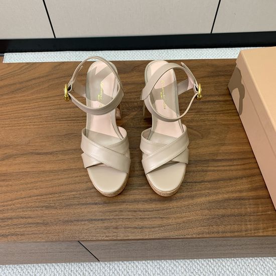 Gianvito Rossi Platform Leather Sandals with Premium Leather Sole