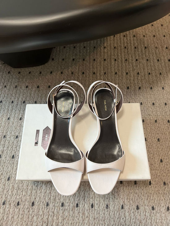The Row Simple Kitten Heel Open Toe Sandals Elegant Comfortable Footwear