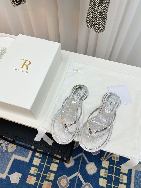The Row Premium Leather Thong Slippers Premium Comfort Casual Wear