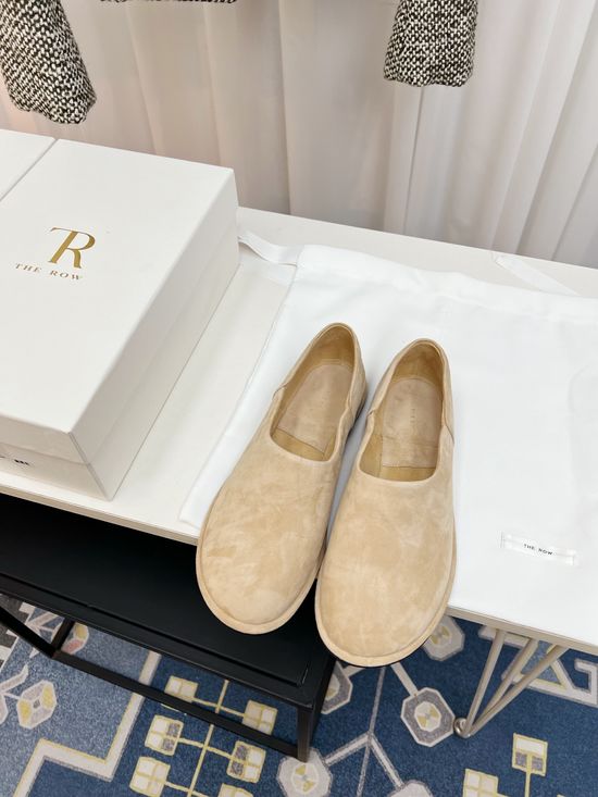 The Row Vintage Soft Leather Non Slip Comfort Loafer Shoes