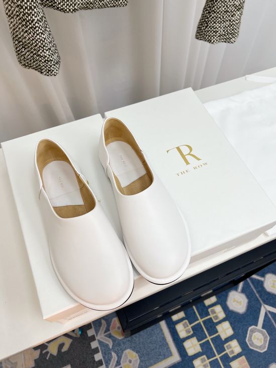 The Row Vintage Soft Leather Non Slip Comfort Loafer Shoes