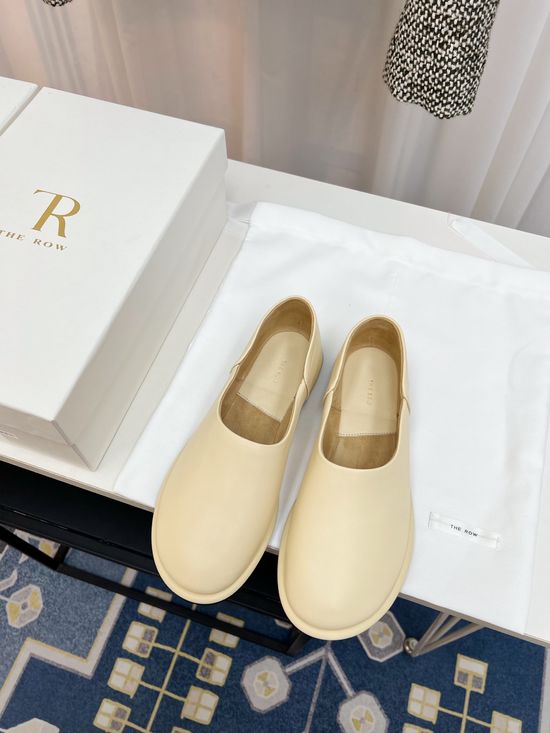 The Row Vintage Soft Leather Non Slip Comfort Loafer Shoes