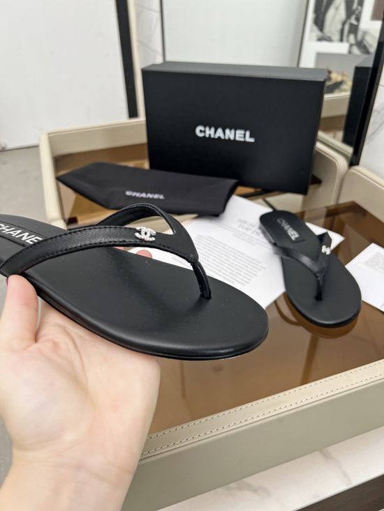 Chanel Premium Flip Flops Soft Sheepskin Upper Leather Sole