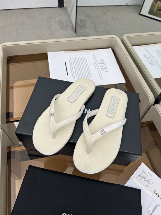 Chanel Premium Flip Flops Soft Sheepskin Upper Leather Sole