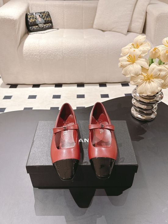 Chanel Bow Decor Flat Mary Jane Shoes Soft Leather Upper