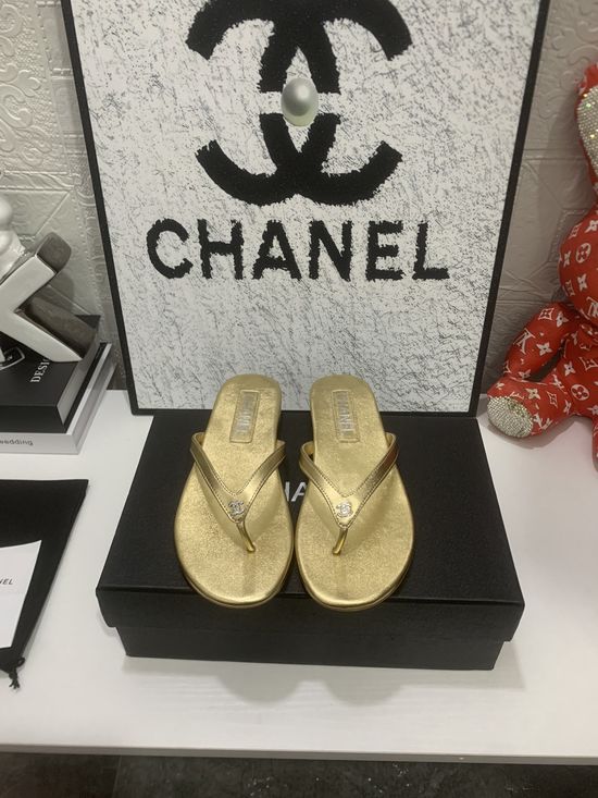 Chanel Premium Flip Flops Soft Sheepskin Upper Leather Sole