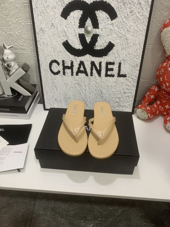 Chanel Premium Flip Flops Soft Sheepskin Upper Leather Sole