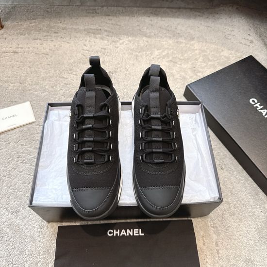 Chanel Vintage Style Casual Sneakers Breathable Upper Soft Lining