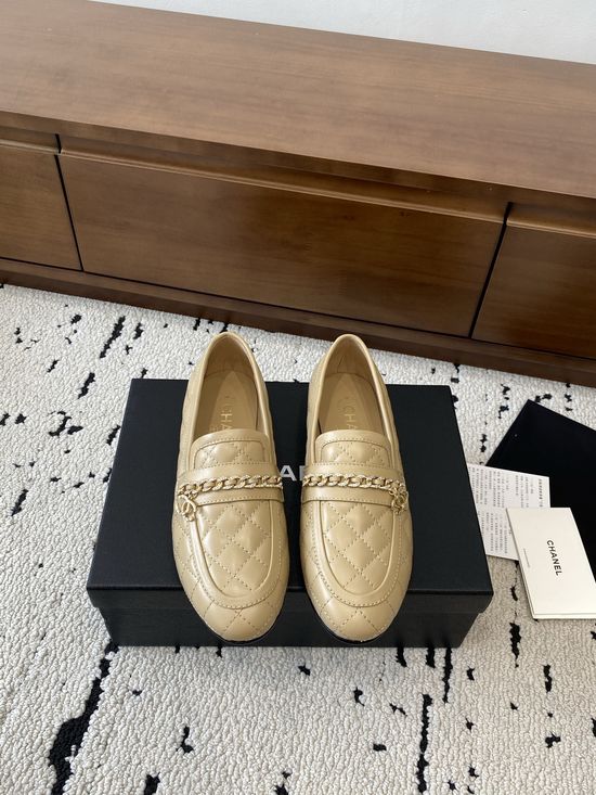 Chanel Vintage Pointed Toe Leather Flats Comfortable Non-slip Sole