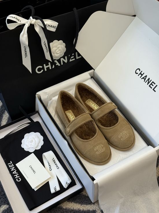 Chanel Suede Upper Mary Jane Shoes Soft Leather Sole