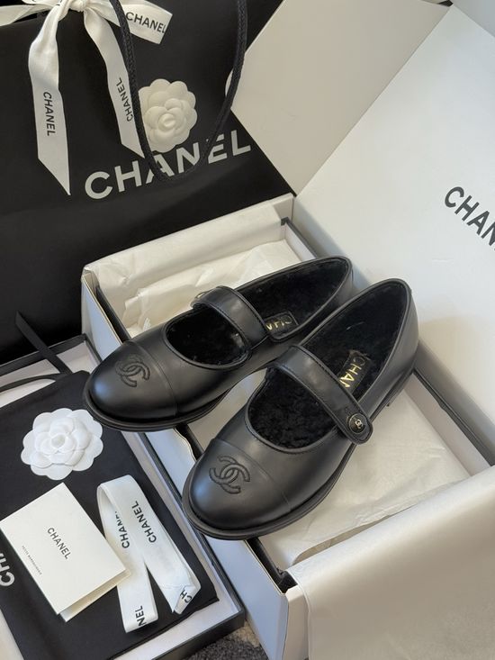 Chanel Suede Upper Mary Jane Shoes Soft Leather Sole