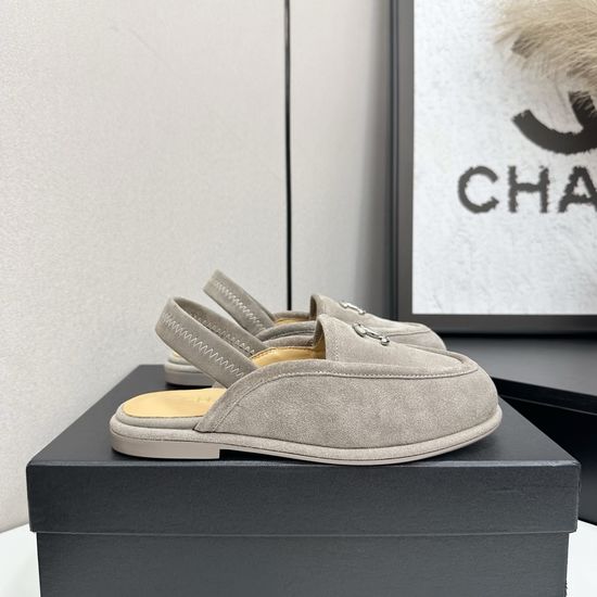 Chanel Suede Mules With Premium Leather Lining And Leather Sole