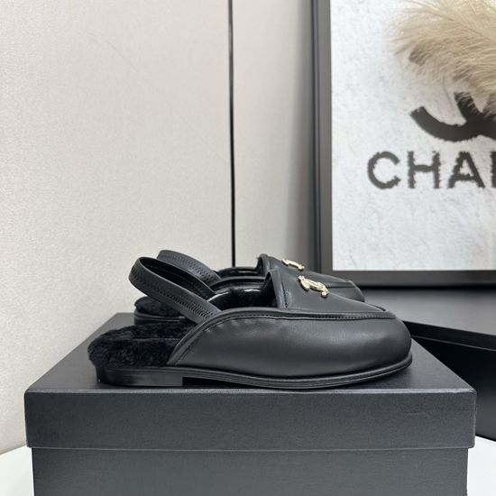 Chanel Suede Mules With Premium Leather Lining And Leather Sole