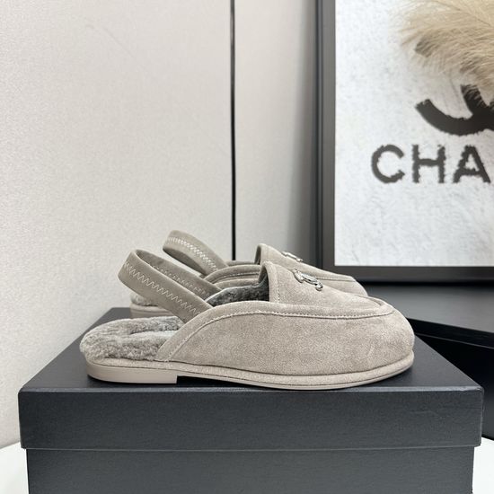 Chanel Suede Mules With Premium Leather Lining And Leather Sole