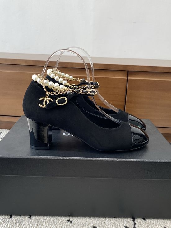 Chanel Metal Chain Decor Leather Mary Jane Comfortable Flat Shoes