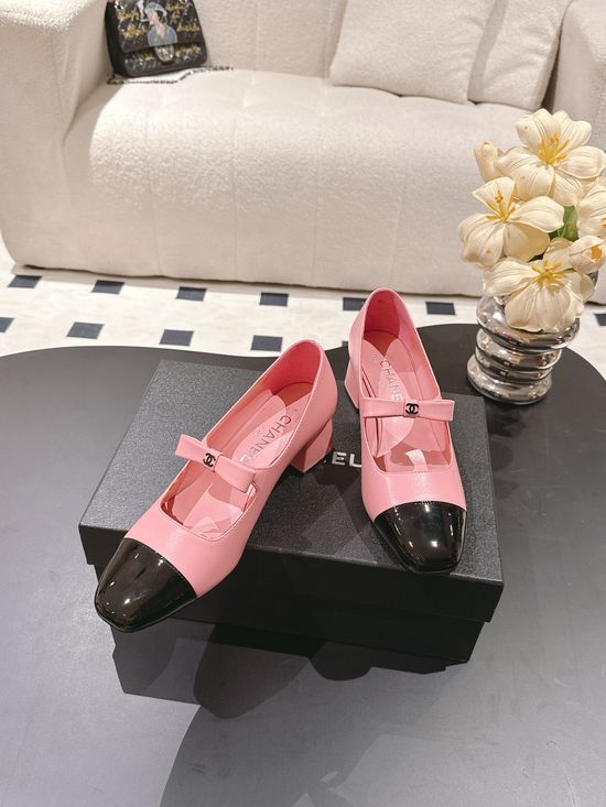 Chanel Bowknot Mary Jane Heels Genuine Leather Upper Elegant Shoes