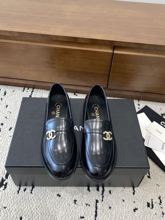 Chanel Vintage Style Leather Loafers Premium Comfortable Sole