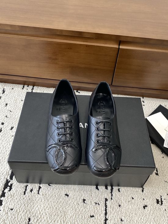 Chanel Bow Decor Lambskin Ballet Flats Comfortable Daily Shoes