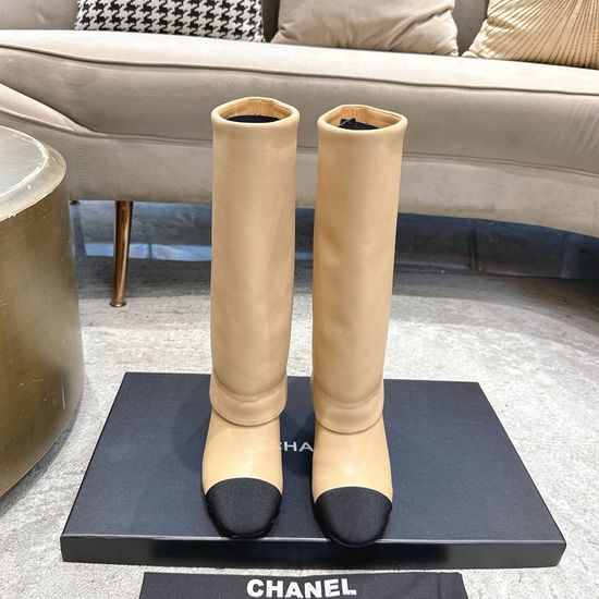 Chanel Classic Chain Riding Boots Soft Leather Comfortable Block Heel